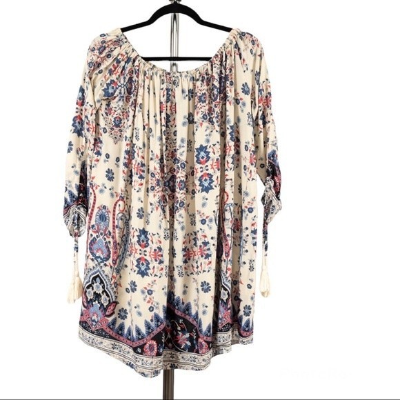 JAASE LF Navy Batik floral printed mini dress size S - Picture 2 of 14